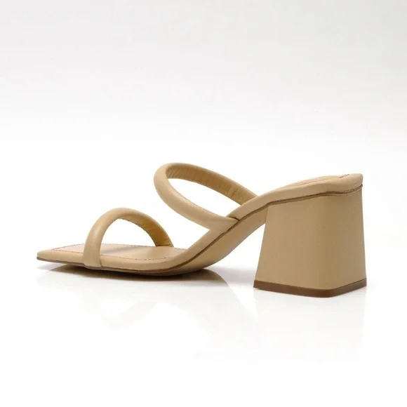 FREE PEOPLE Parker Double Strap Tan Block Heel Sandals Shoes Size 39.5 or 9US - Picture 4 of 12